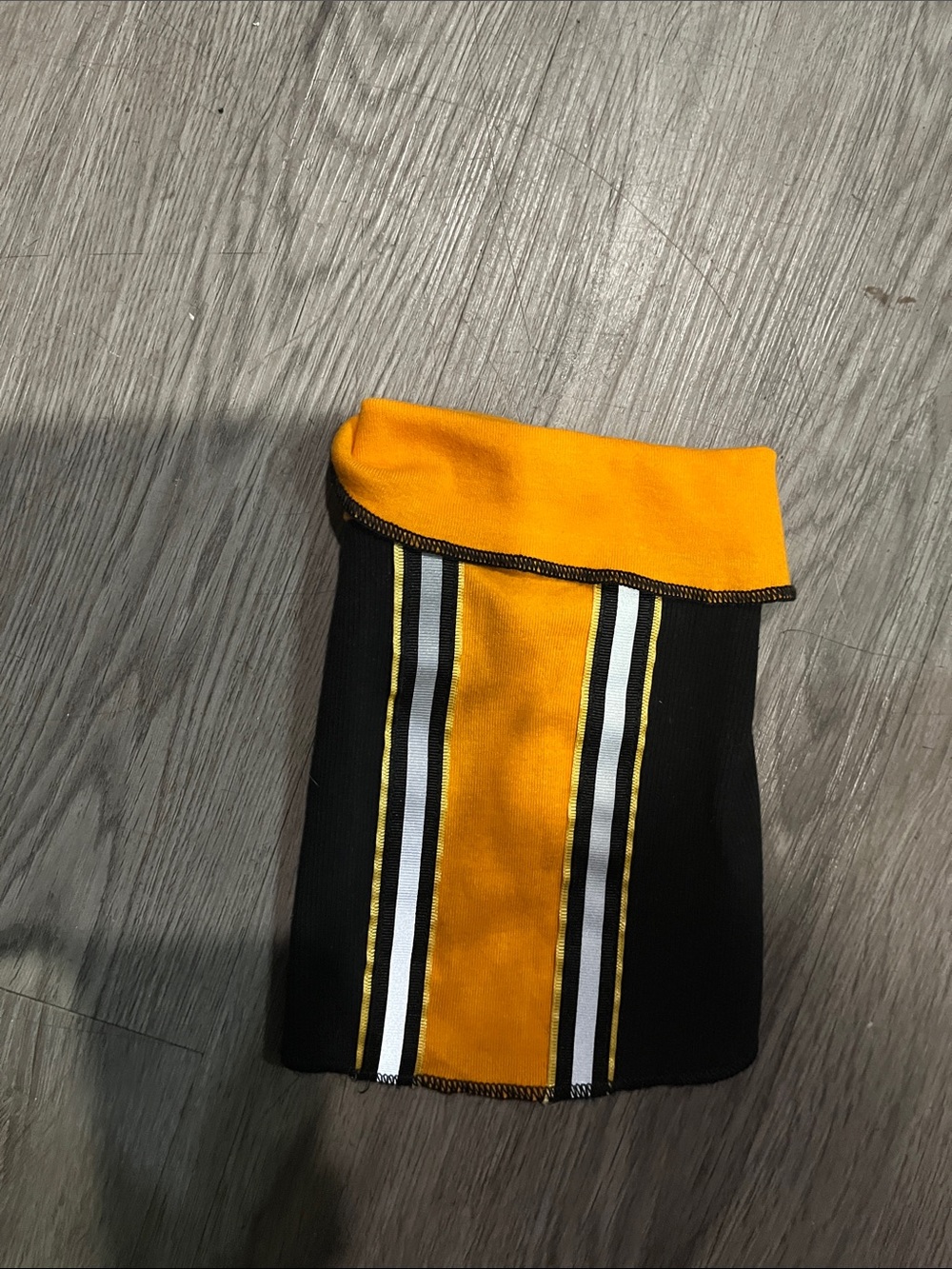 Black & orange Striped Dog Tee with Foldover Collar
